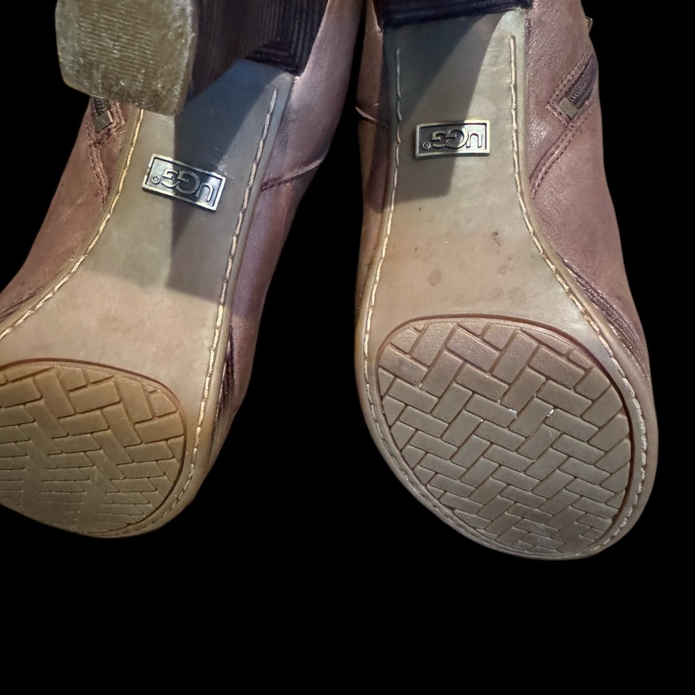 UGG Jardin Brown Heeled Side-Zip Boots size 9 - Picture 6 of 8